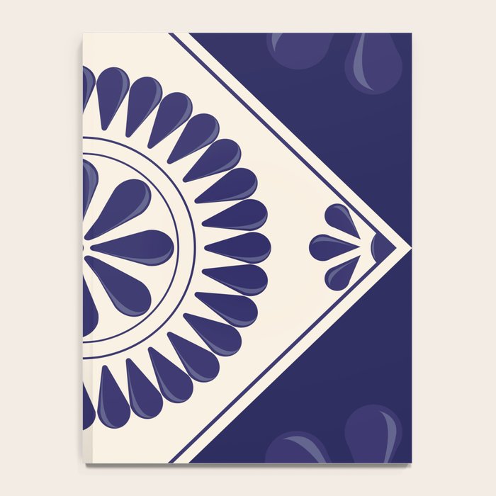 Mexican Talavera Blue Floral Tile by Akbaly Notebook Gallery Image 4