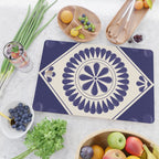 Mexican Talavera Blue Floral Tile by Akbaly Cutting Board Gallery Image 2