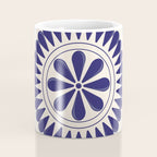 Mexican Talavera Blue Floral Tile by Akbaly Coffee Mug Gallery Image 4