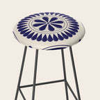 Mexican Talavera Blue Floral Tile by Akbaly Stool Gallery Image 2