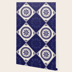 Mexican Talavera Blue Floral Tile by Akbaly Wallpaper Gallery Image 2