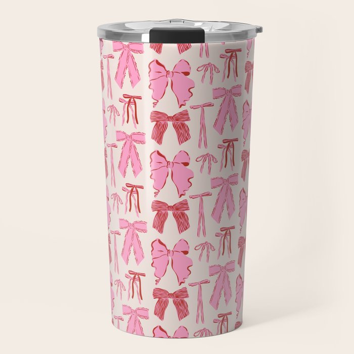 Bows in red and pink Travel Mug Gallery Image 1