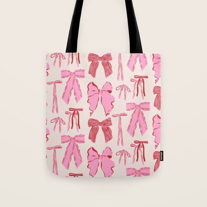 Bows in red and pink Tote Bag Gallery Image 1