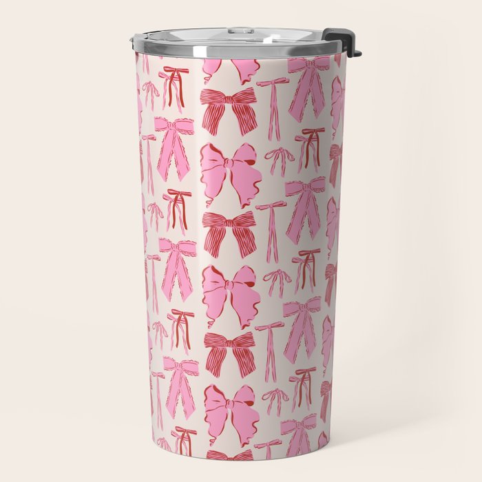 Bows in red and pink Travel Mug Gallery Image 2