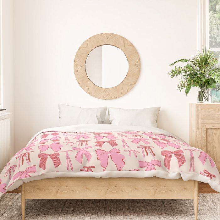 Bows in red and pink Duvet Cover Gallery Image 3
