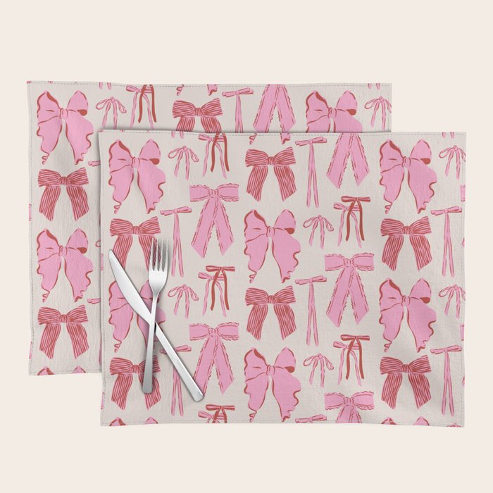 Bows in red and pink Placemat Gallery Image 1