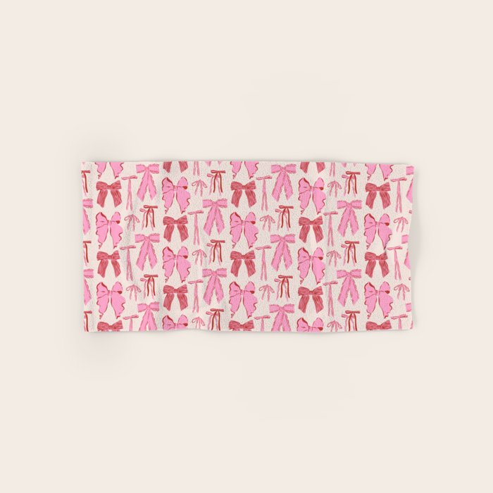 Bows in red and pink Bath Towel Gallery Image 1