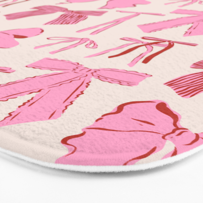 Bows in red and pink Bath Mat Gallery Image 3