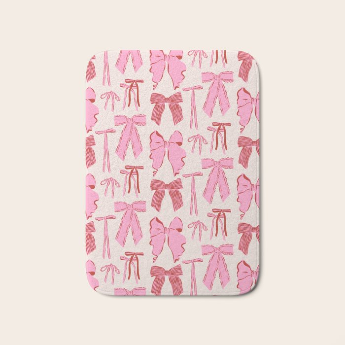 Bows in red and pink Bath Mat Gallery Image 1