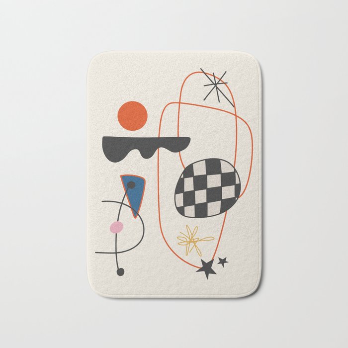 Abstract Eclectic Colorful Joan Mirò Inspired 2 Bath Mat Gallery Image 1