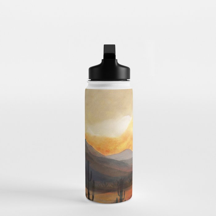 Desert in the Golden Sun Glow Water Bottle Gallery Image 3