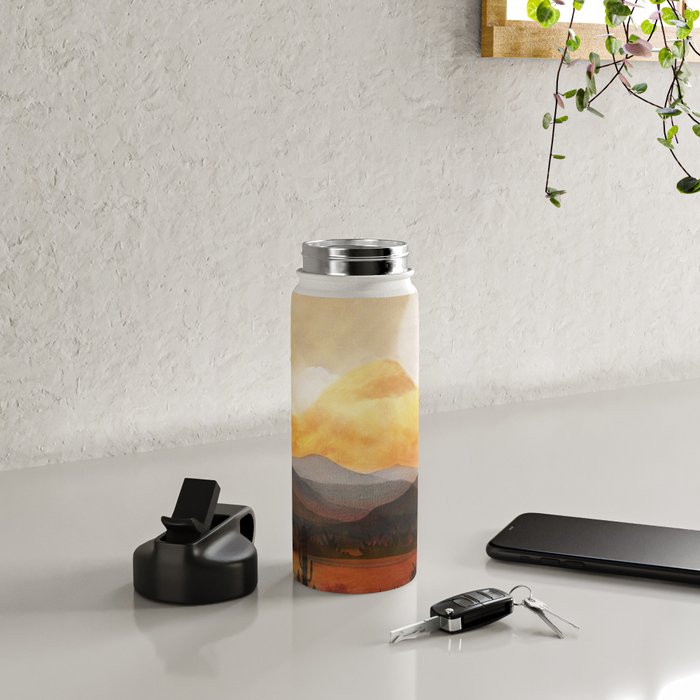 Desert in the Golden Sun Glow Water Bottle Gallery Image 4