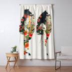 Minimal Collage Floral Portrait 4 Window Curtain Gallery Image 5