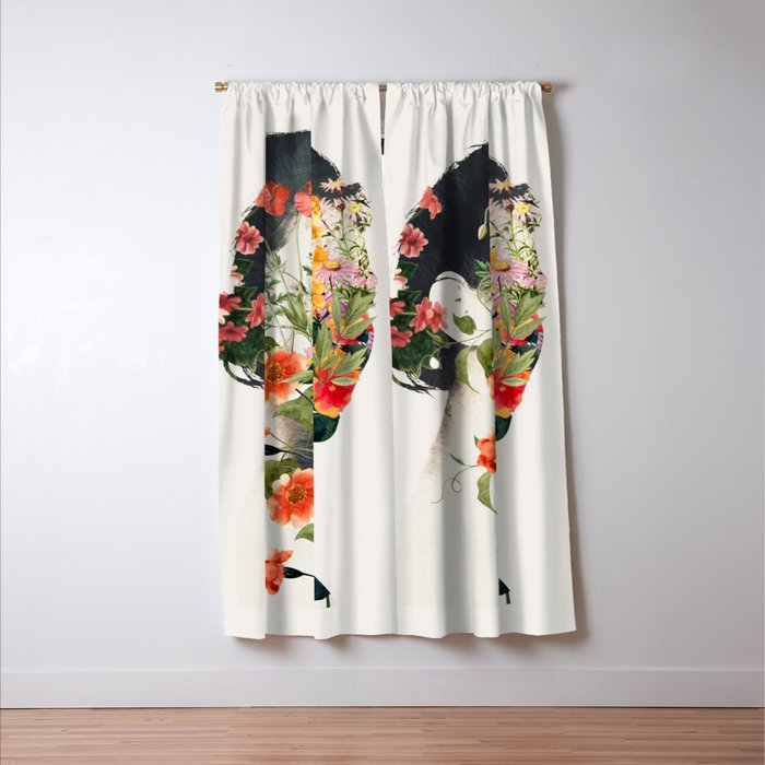 Minimal Collage Floral Portrait 4 Window Curtain Gallery Image 3
