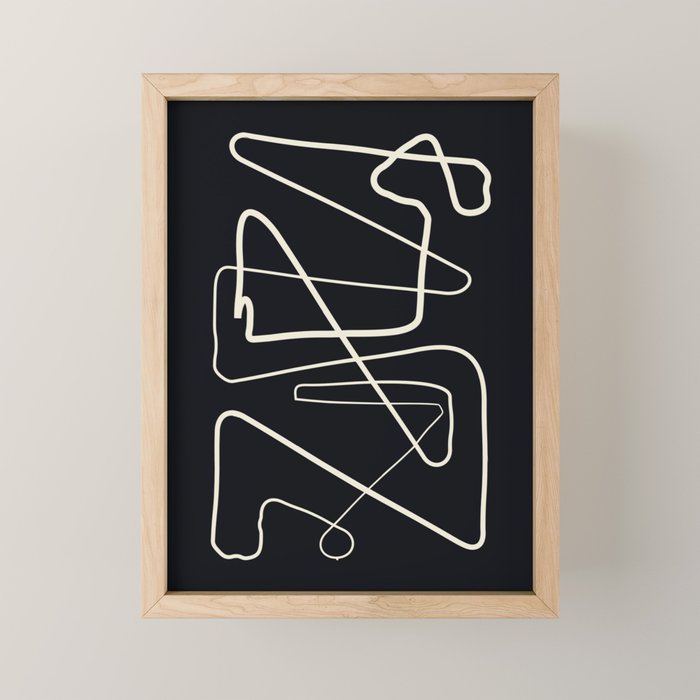 Movements Black Mini Art Print Gallery Image 1