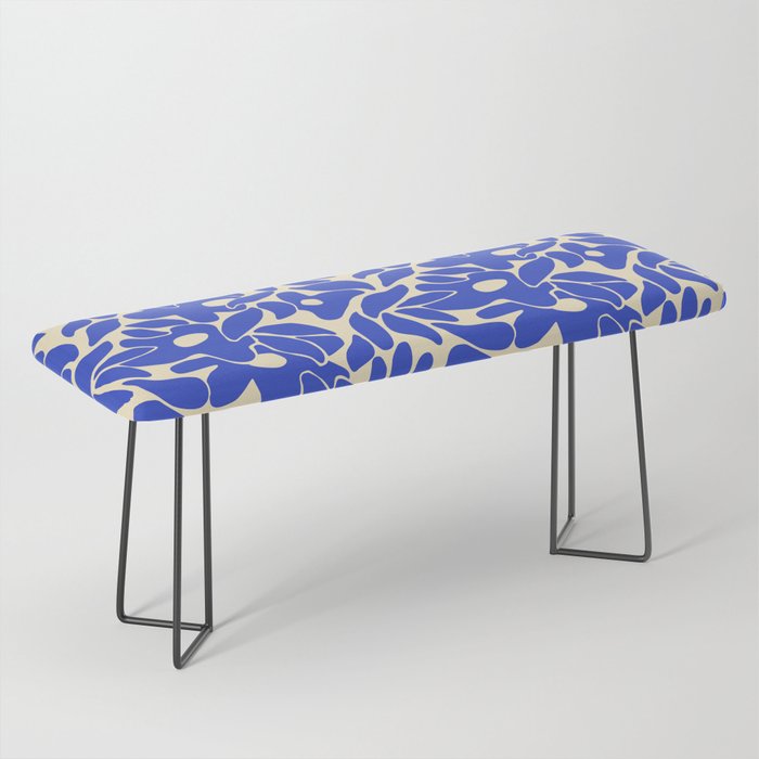 Abstract vintage blue flower art pattern Bench Gallery Image 1