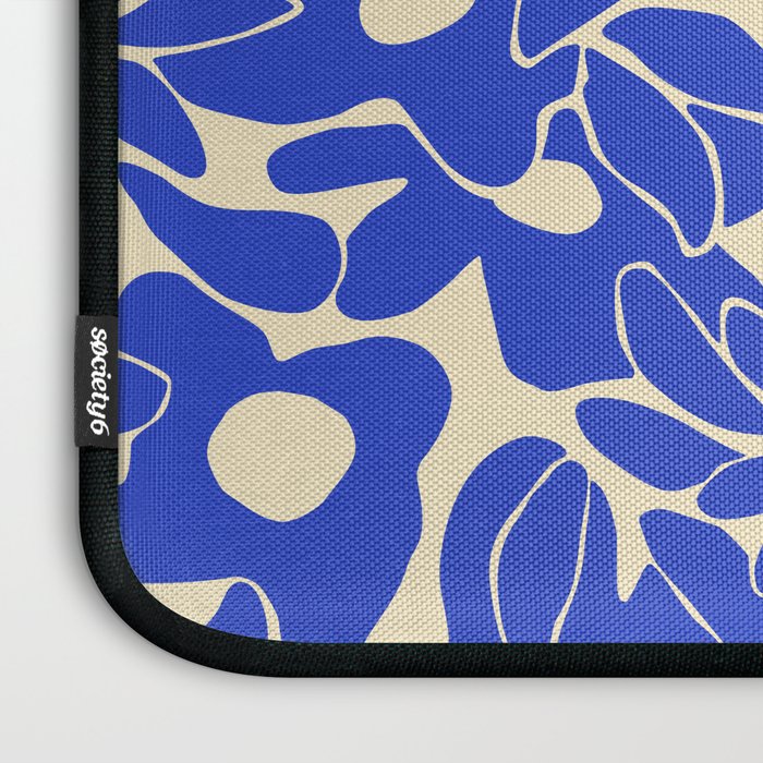 Abstract vintage blue flower art pattern Laptop Sleeve Gallery Image 3