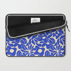 Abstract vintage blue flower art pattern Laptop Sleeve Gallery Image 2