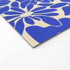 Abstract vintage blue flower art pattern Welcome Mat Gallery Image 2