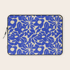Abstract vintage blue flower art pattern Laptop Sleeve Gallery Image 1