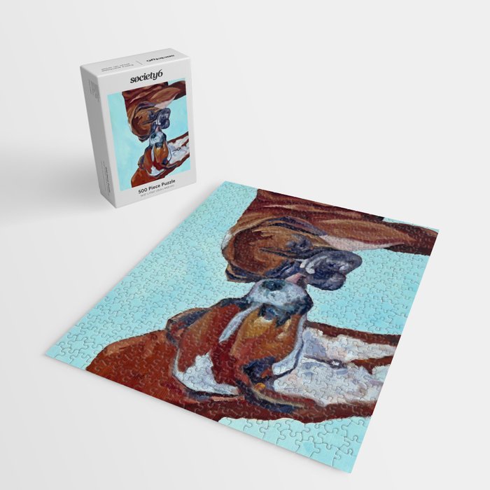 Kissing Boxers Dogs Portrait Jigsaw Puzzle Gallery Image 2