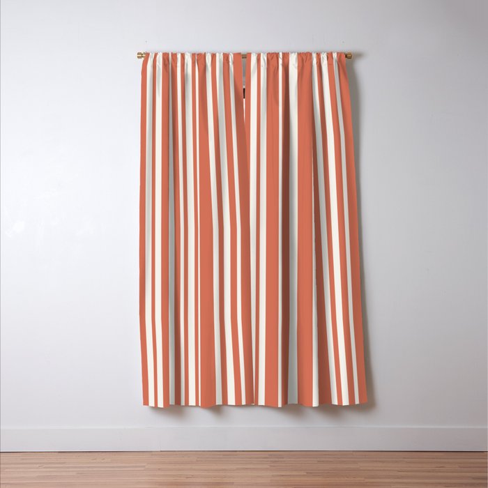 Classic Stripes XLVII - Brick Red Window Curtain Gallery Image 3