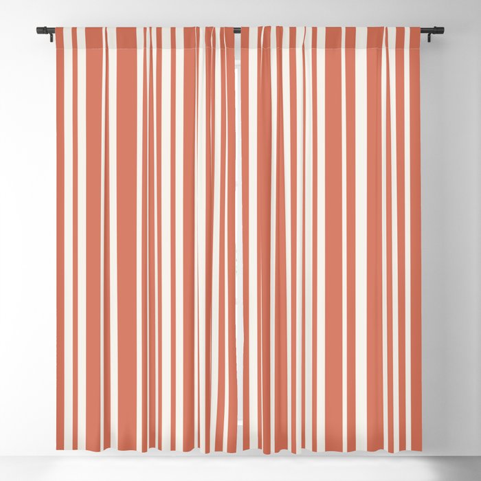 Classic Stripes XLVII - Brick Red Window Curtain Gallery Image 1