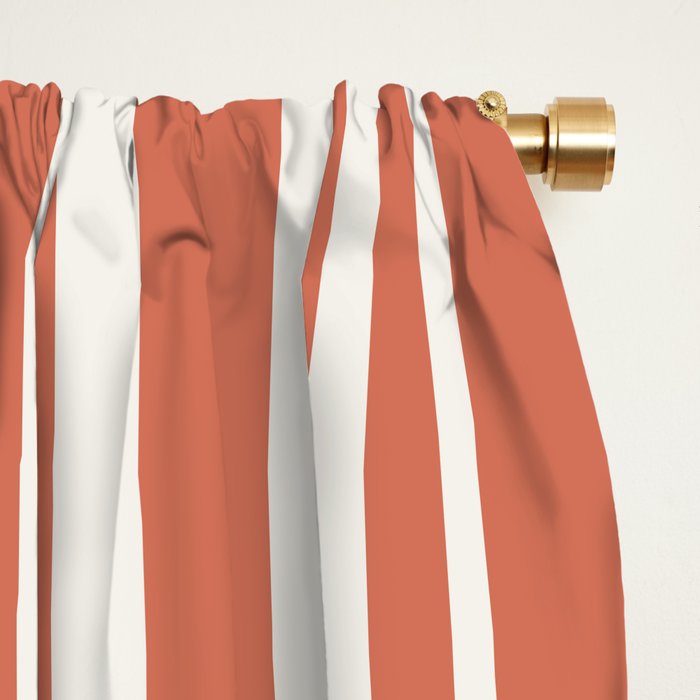 Classic Stripes XLVII - Brick Red Window Curtain Gallery Image 2