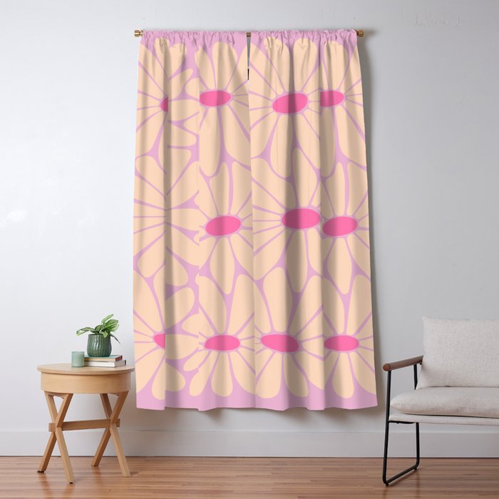 Big Daisy - Groovy Flower Pink Window Curtain Gallery Image 1