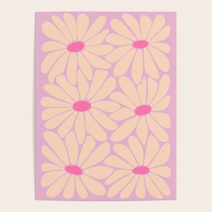 Big Daisy - Groovy Flower Pink Poster Gallery Image 1