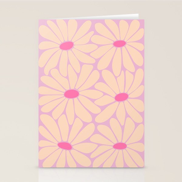 Big Daisy - Groovy Flower Pink Stationery Card Gallery Image 1