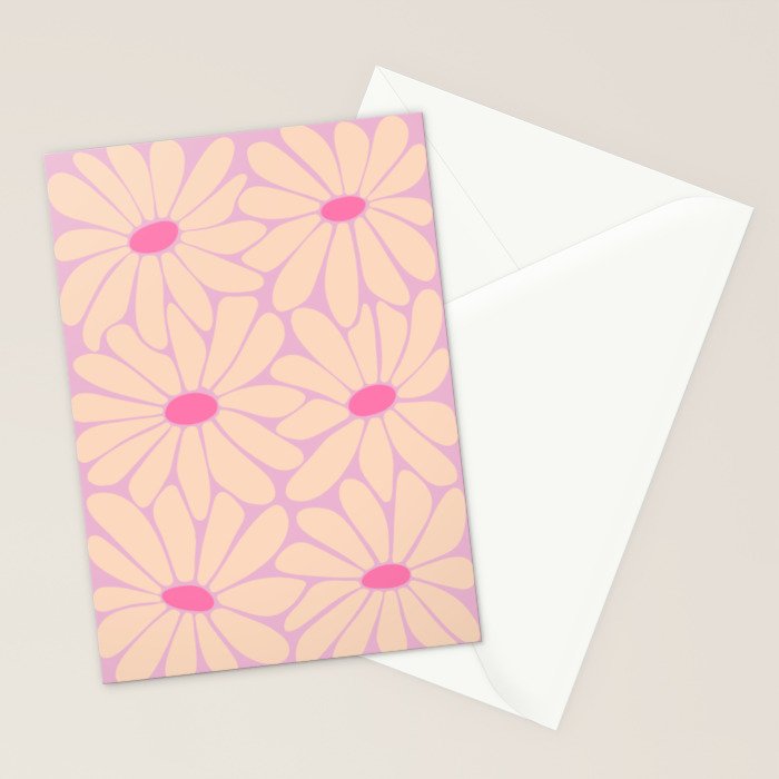 Big Daisy - Groovy Flower Pink Stationery Card Gallery Image 2