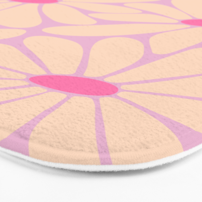 Big Daisy - Groovy Flower Pink Bath Mat Gallery Image 3
