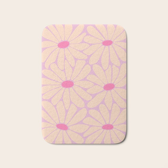 Big Daisy - Groovy Flower Pink Bath Mat Gallery Image 1