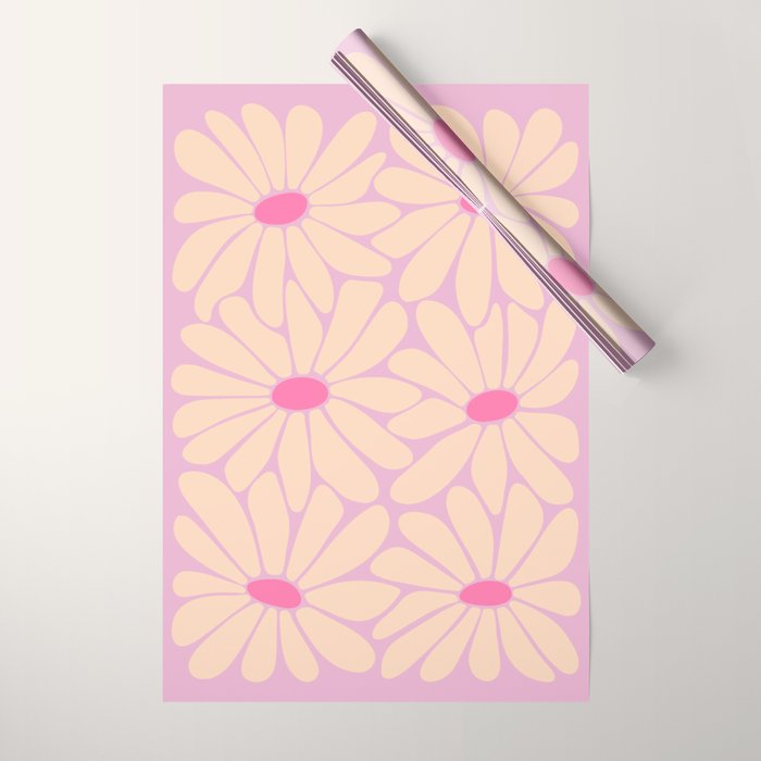 Big Daisy - Groovy Flower Pink Wrapping Paper Gallery Image 1