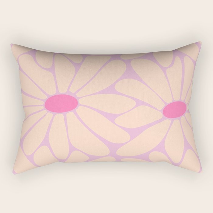 Big Daisy - Groovy Flower Pink Rectangular Pillow Gallery Image 1
