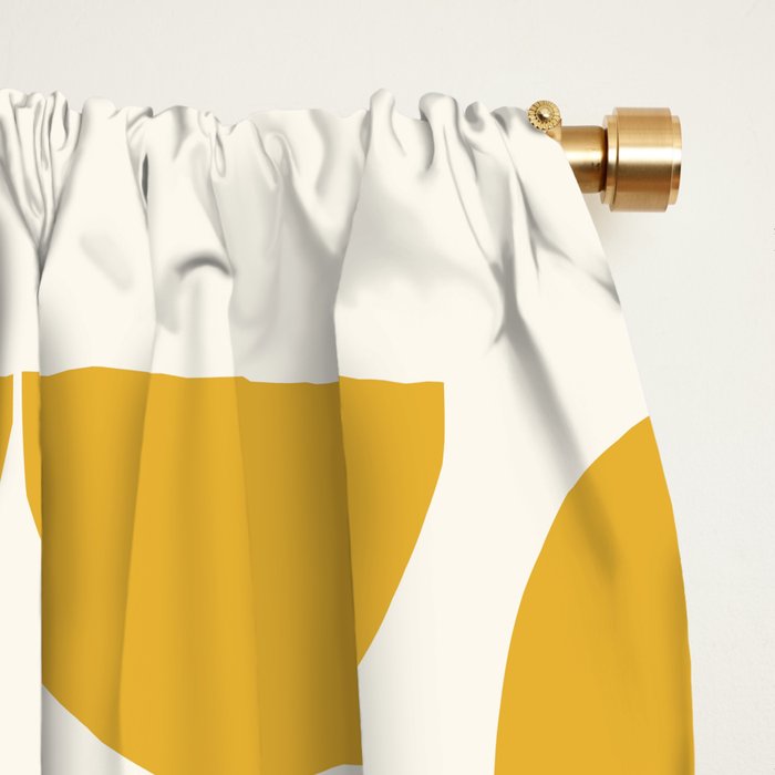 Mid Century Modern Bauhaus Pattern Yellow Window Curtain Gallery Image 2
