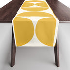 Mid Century Modern Bauhaus Pattern Yellow Table Runner Gallery Image 1