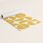 Mid Century Modern Bauhaus Pattern Yellow Yoga Mat Gallery Image 2