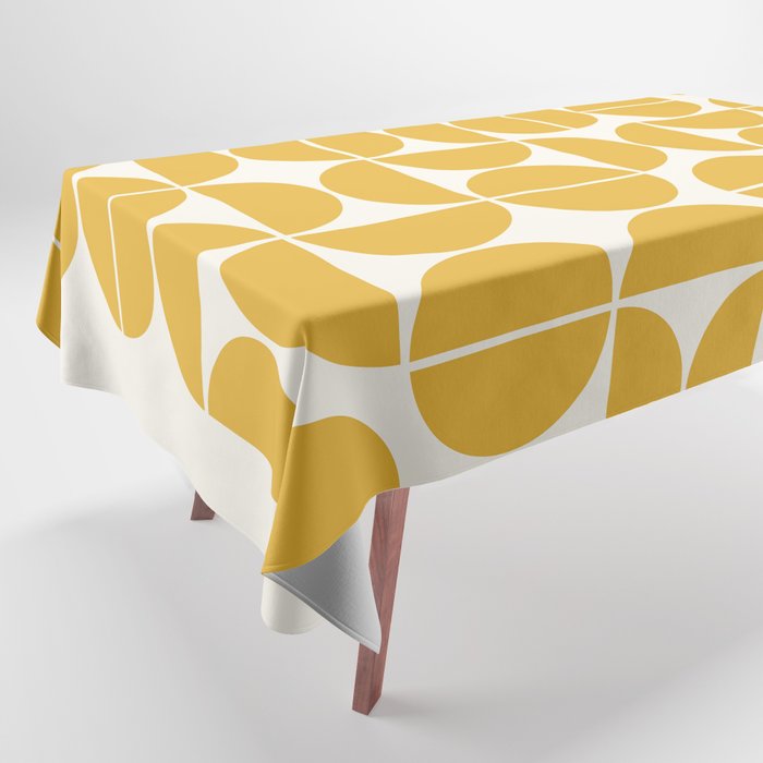 Mid Century Modern Bauhaus Pattern Yellow Tablecloth Gallery Image 1