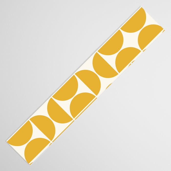 Mid Century Modern Bauhaus Pattern Yellow Table Runner Gallery Image 3