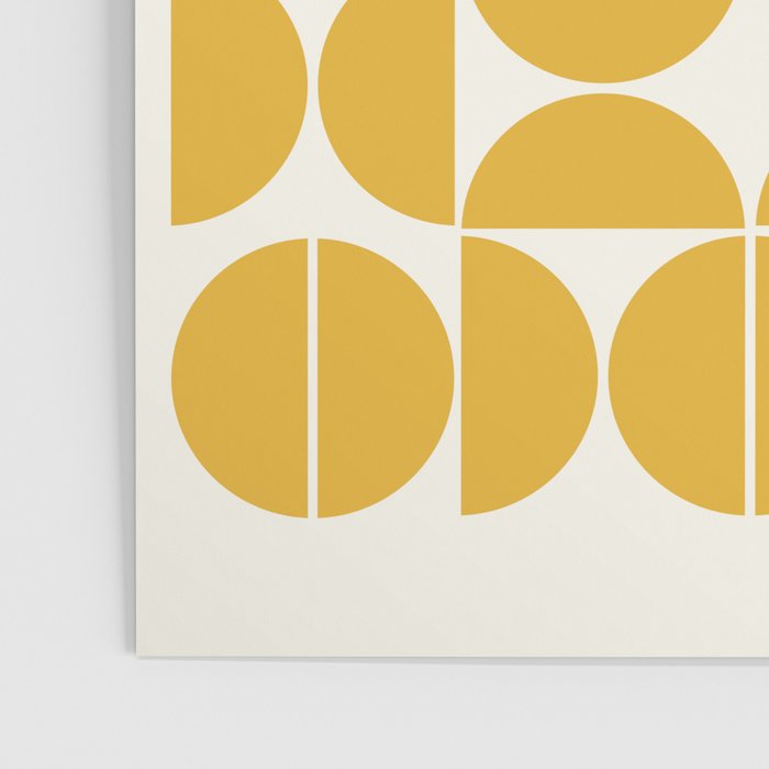 Mid Century Modern Bauhaus Pattern Yellow Poster Gallery Image 3