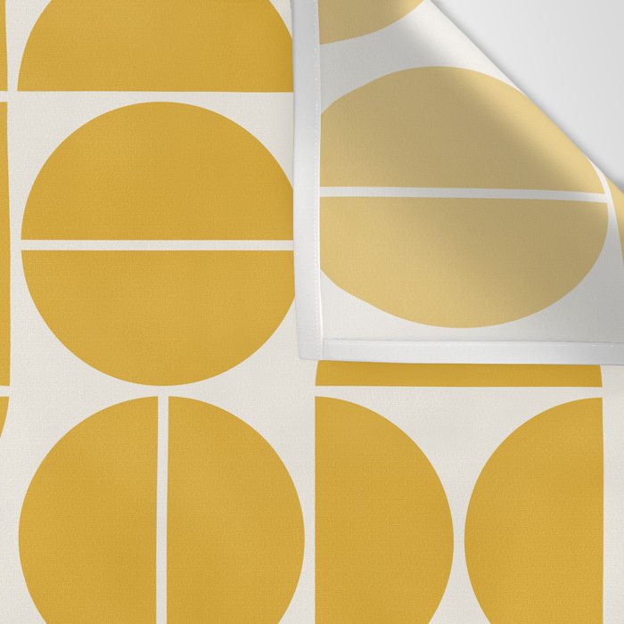 Mid Century Modern Bauhaus Pattern Yellow Wall Tapestry Gallery Image 3