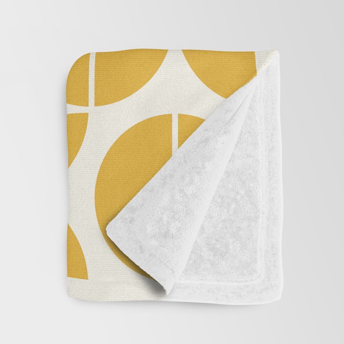 Mid Century Modern Bauhaus Pattern Yellow Throw Blanket Gallery Image 3