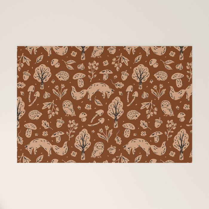 Inky Autumn Woodland Welcome Mat Gallery Image 1