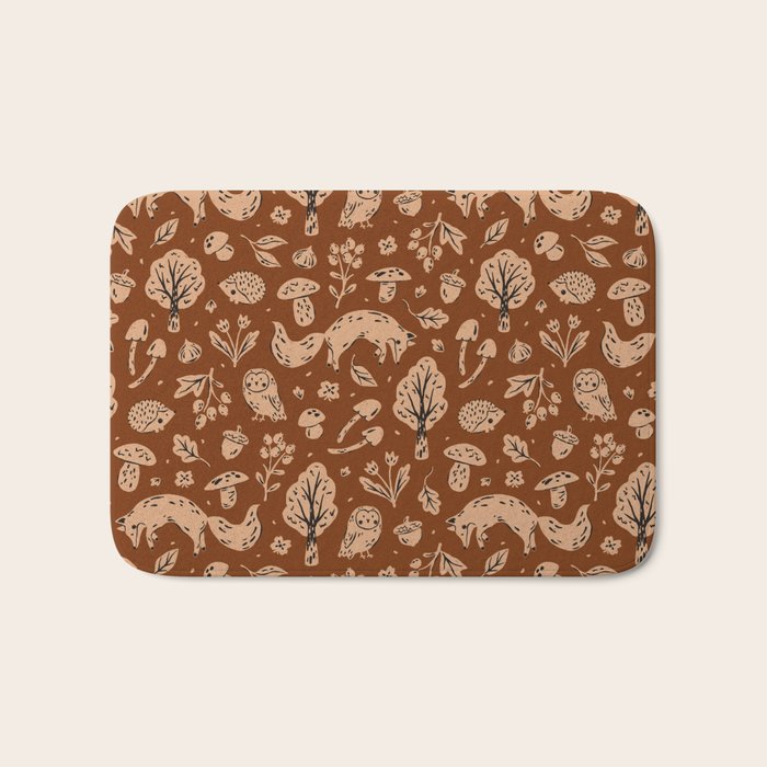 Inky Autumn Woodland Bath Mat Gallery Image 1