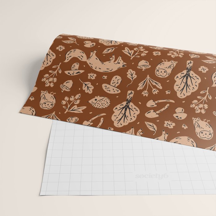 Inky Autumn Woodland Wrapping Paper Gallery Image 2