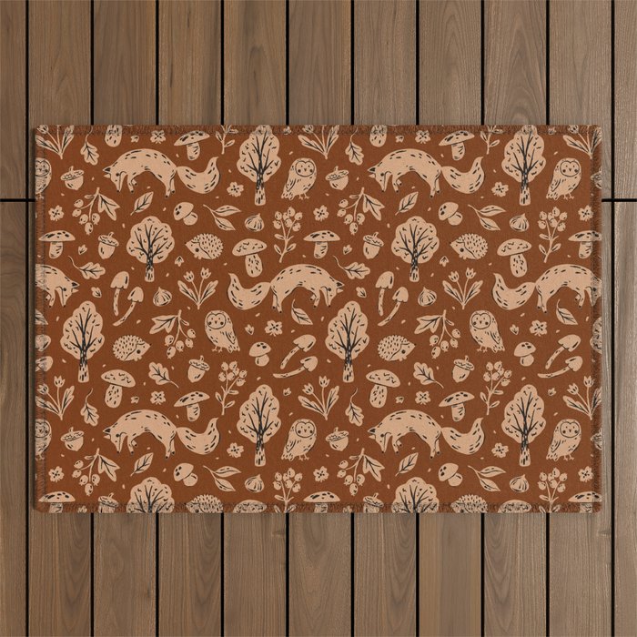 Inky Autumn Woodland Outdoor Rug Gallery Image 1