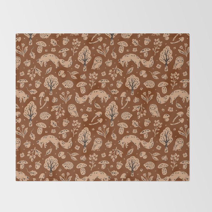 Inky Autumn Woodland Throw Blanket Gallery Image 2