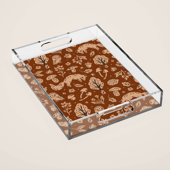 Inky Autumn Woodland Acrylic Tray Gallery Image 1